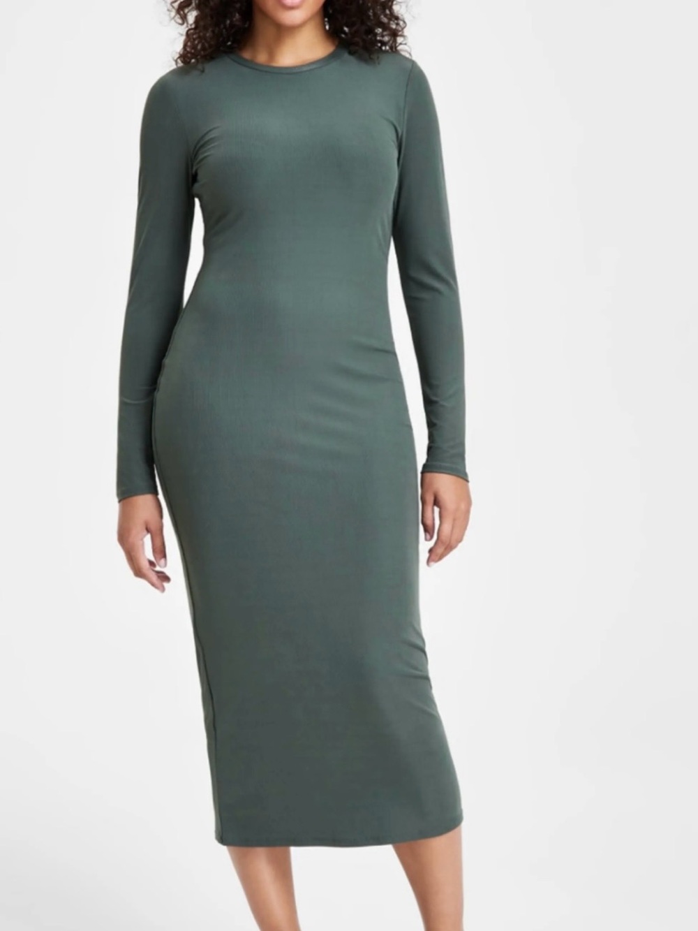 Bar III Long Sleeve Bodycon Midi Dress - Green